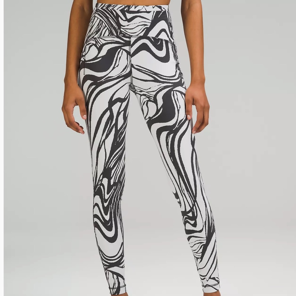 lululemon athletica Black and White Swirl Leggings